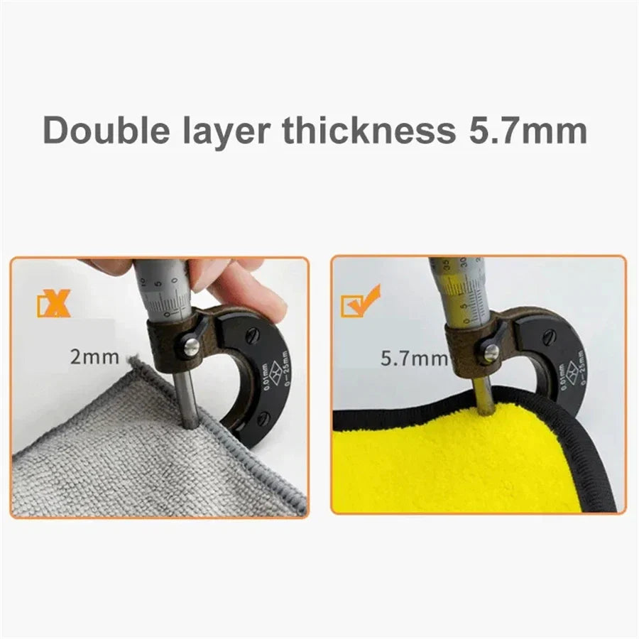 1/2/6pcs Microfiber Cleaning Towel Thicken Soft Drying Cloth Car Body Washing Towels Double Layer Clean Rags Car Accessories - P's One-Stop Shop 