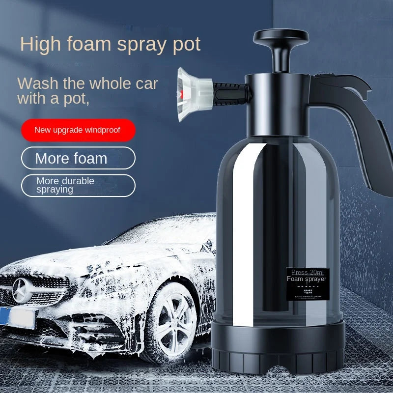 2L Hand Pump Foam Sprayer with 3 Types of Nozzle Hand Pneumatic Foam Cannon Snow Foam Car Wash Spray Bottle Car Window Cleaning - P's One-Stop Shop 