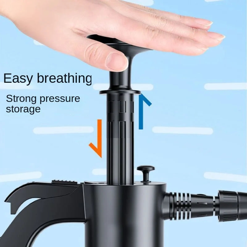 2L Hand Pump Foam Sprayer with 3 Types of Nozzle Hand Pneumatic Foam Cannon Snow Foam Car Wash Spray Bottle Car Window Cleaning - P's One-Stop Shop 