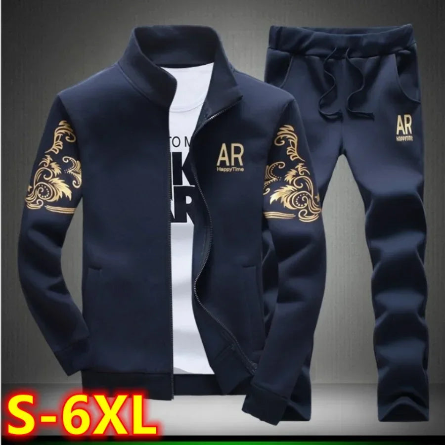 5XL 6XL Men's Plus Size Autumn Tracksuit Set - P's One-Stop Shop 