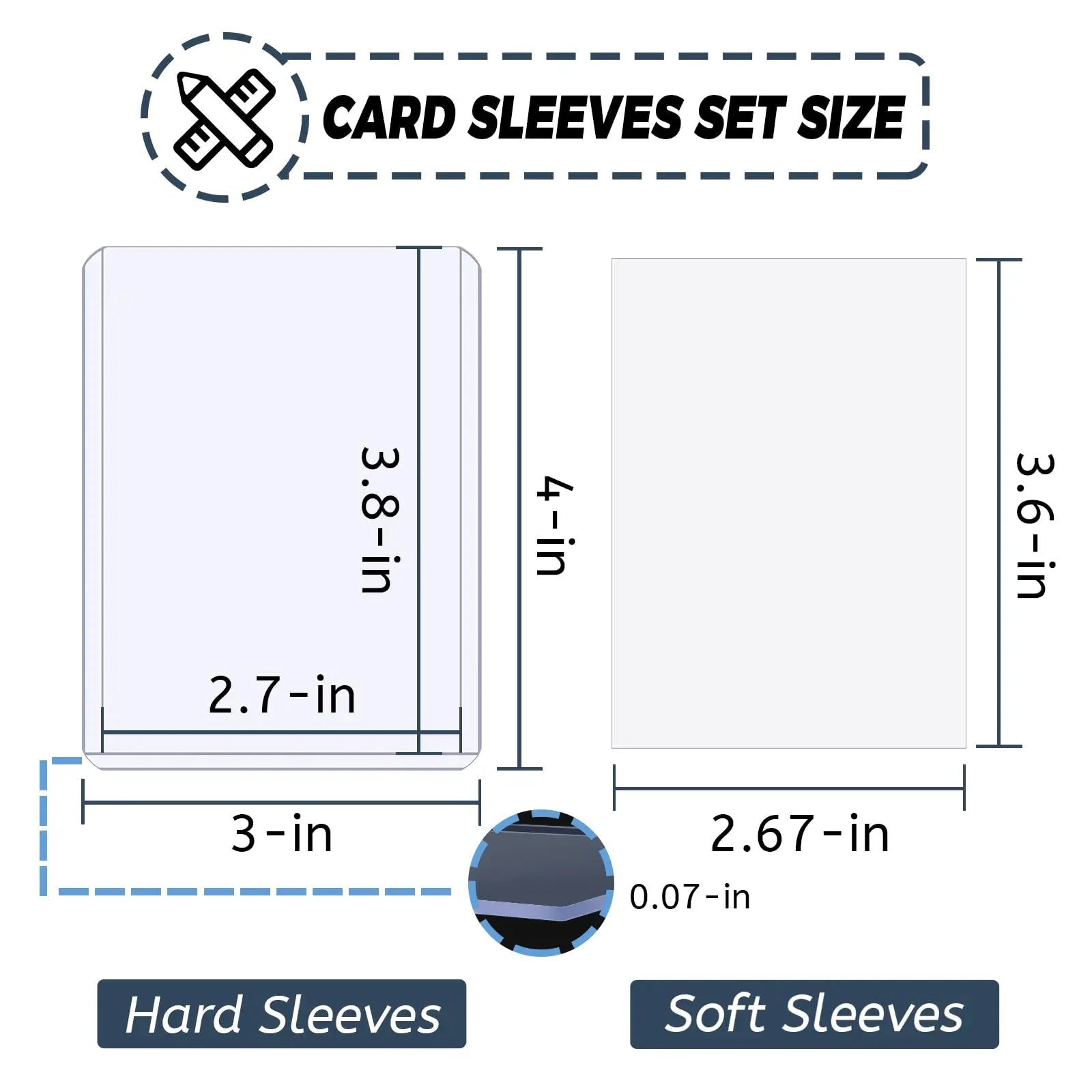 600pcs Hard Card Sleeves And Soft Card Holder Covered With Protective Filmclear Trading Protectors For Pokmone Football Gamecard - P's One-Stop Shop 