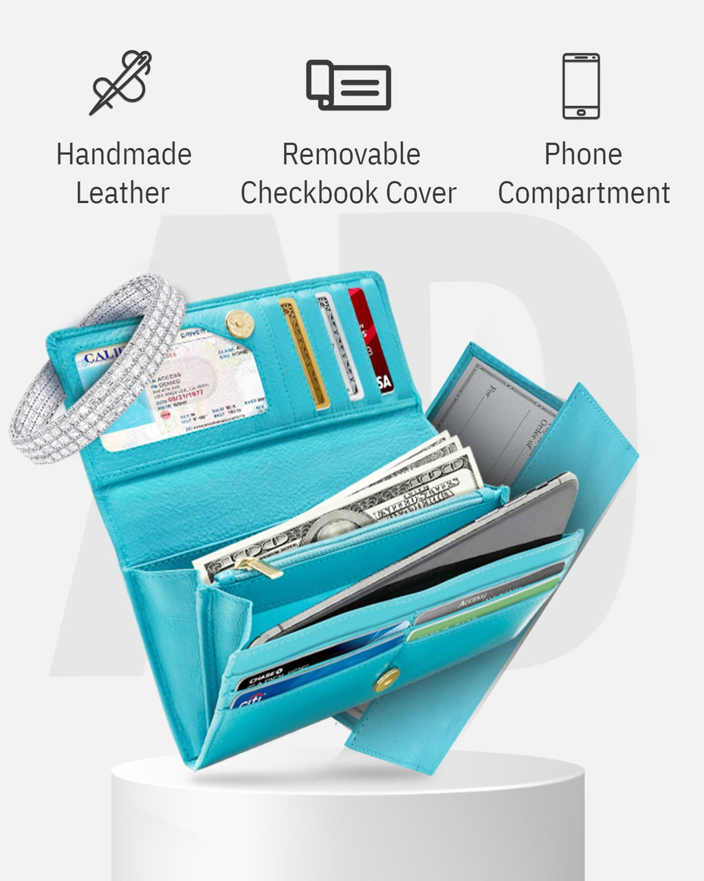 Accordion Clutch With Removable Checkbook Holder - P's One-Stop Shop 