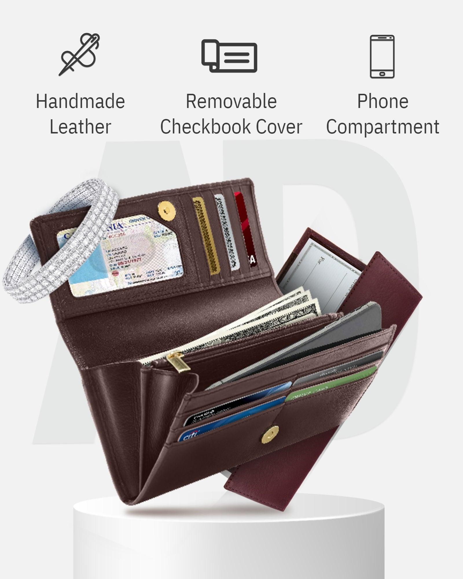 Accordion Clutch With Removable Checkbook Holder - P's One-Stop Shop 