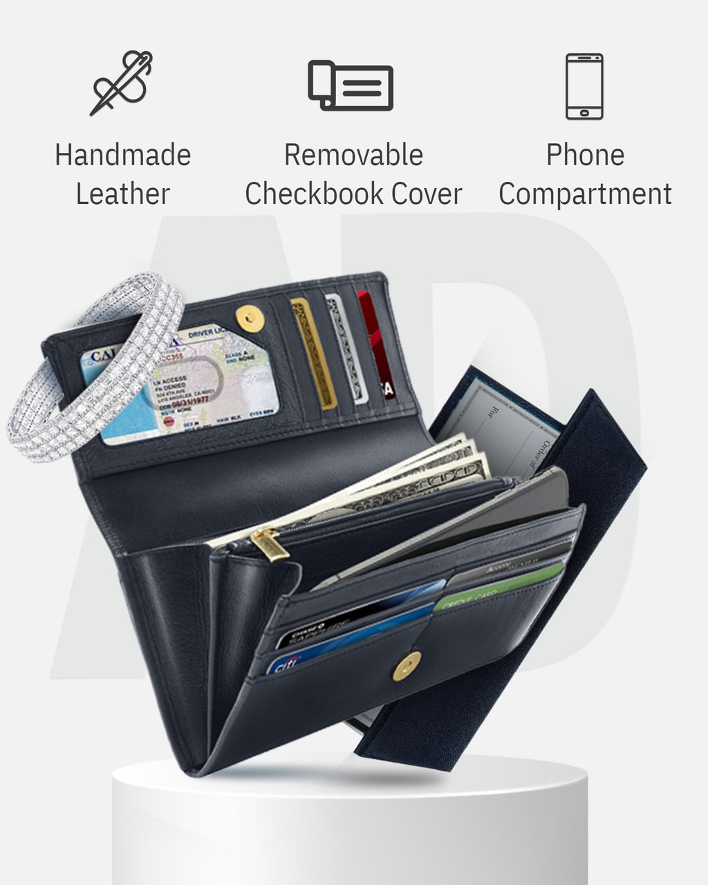 Accordion Clutch With Removable Checkbook Holder - P's One-Stop Shop 
