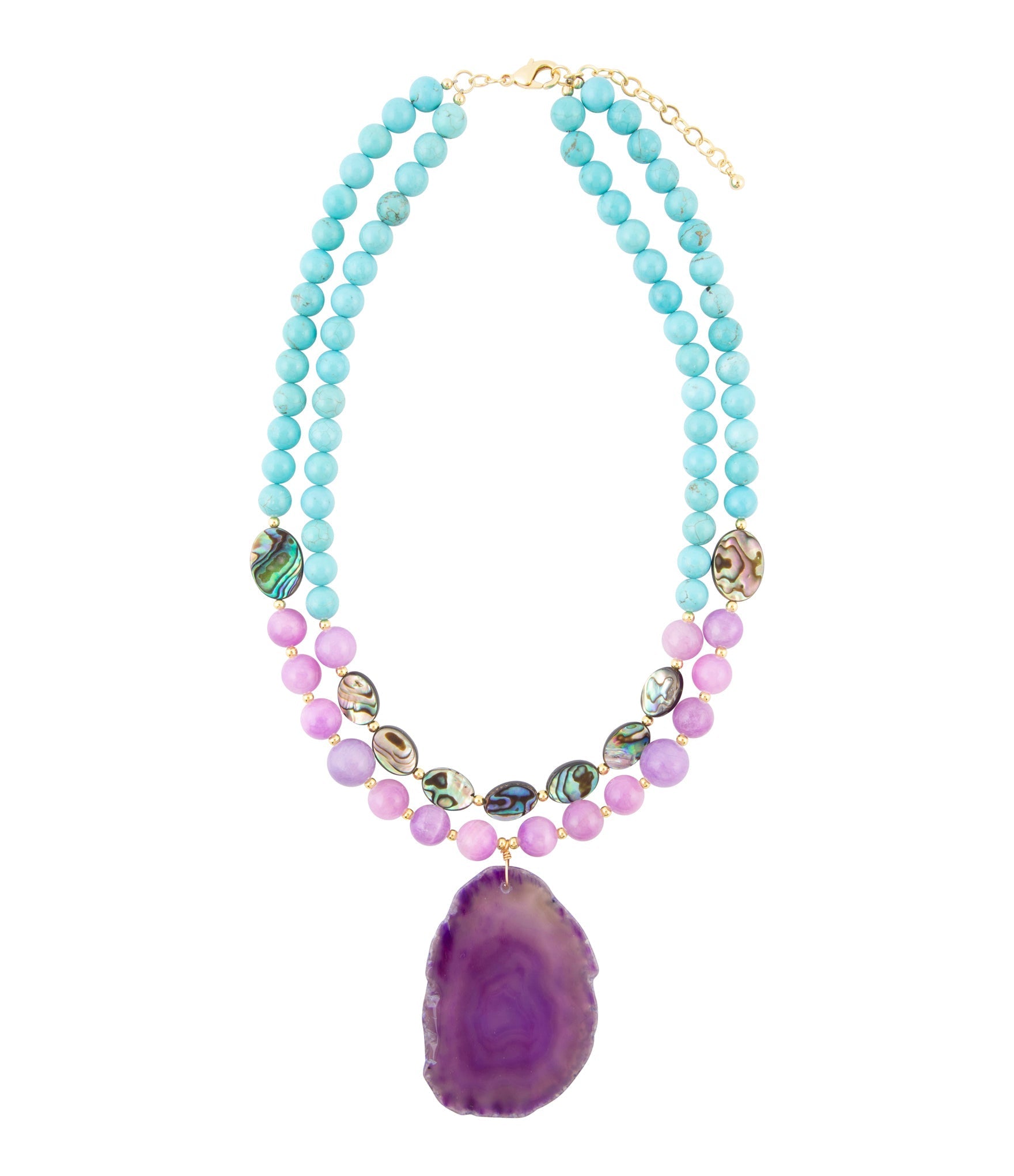 Aruba Purple Jade Statement Pendant Necklace - P's One-Stop Shop 
