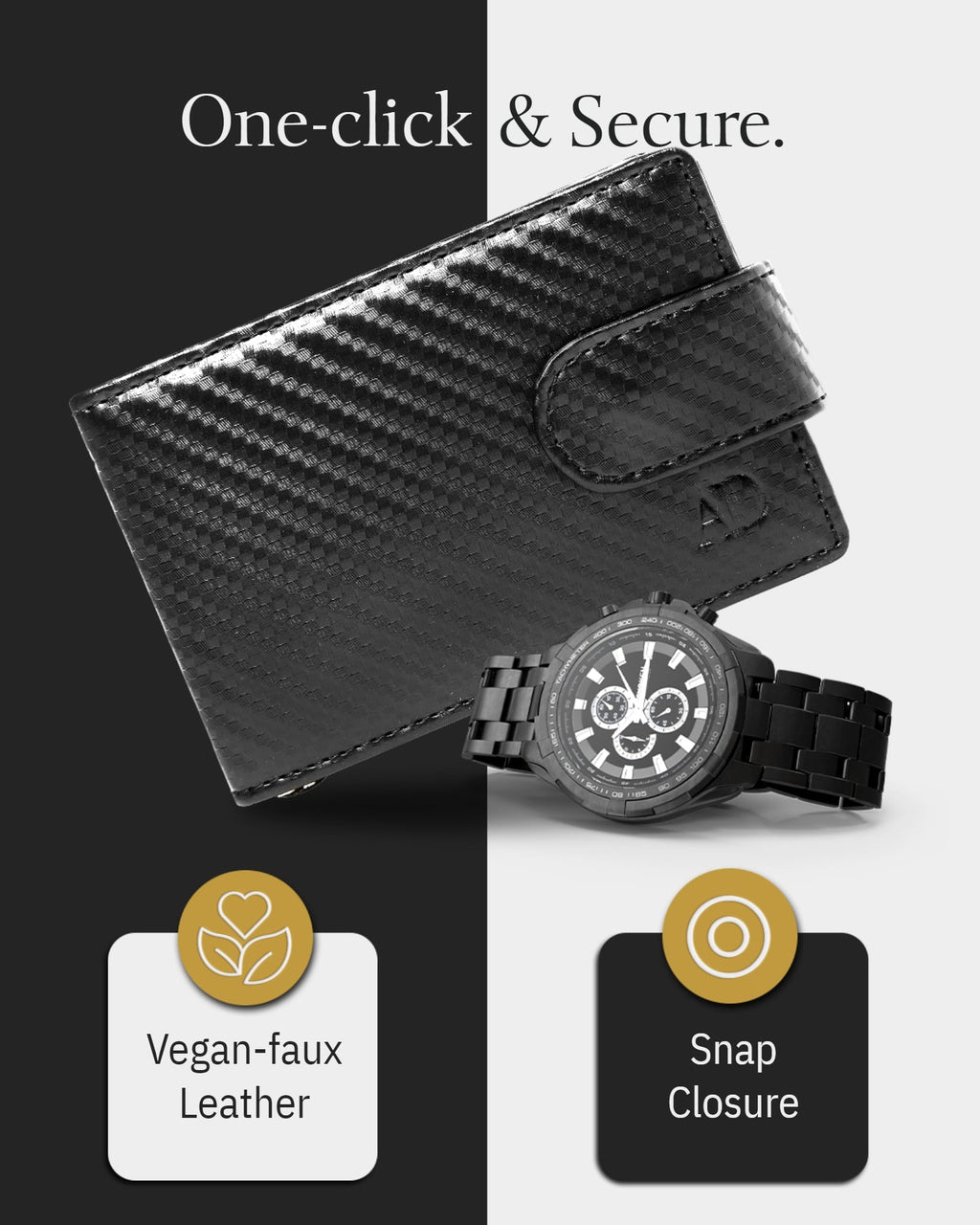 Bifold Wallet With Removable Money Clip Snap Closure - P's One-Stop Shop 
