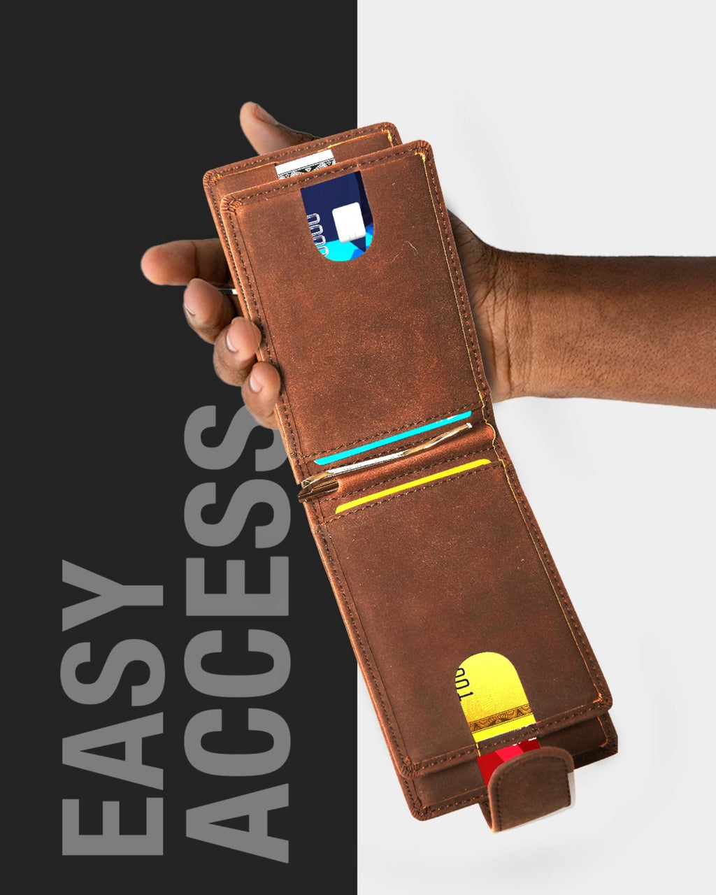 Bifold Wallet With Removable Money Clip Snap Closure - P's One-Stop Shop 
