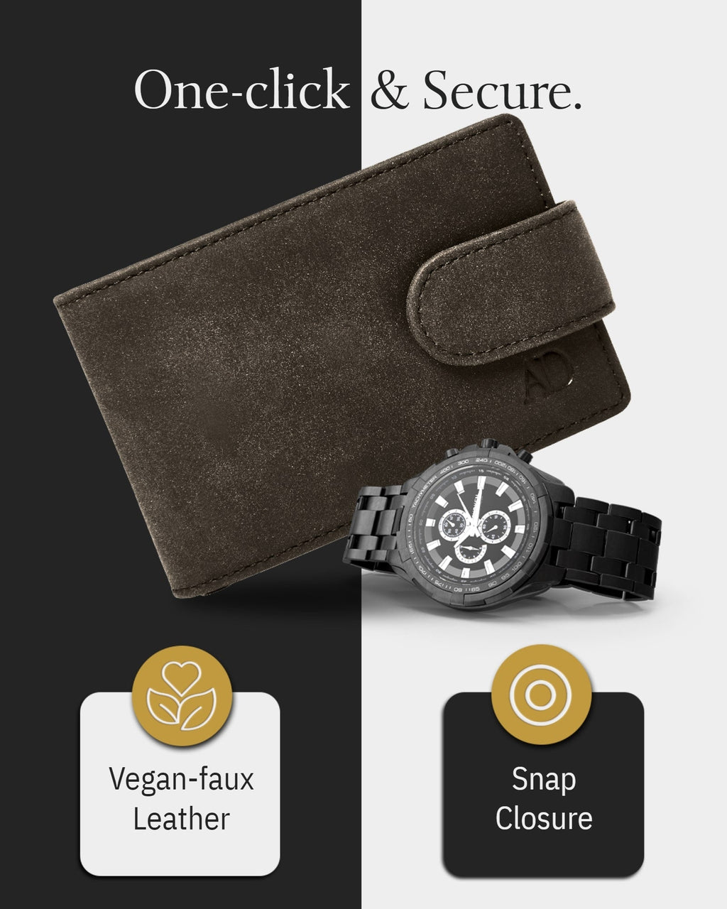 Bifold Wallet With Removable Money Clip Snap Closure - P's One-Stop Shop 