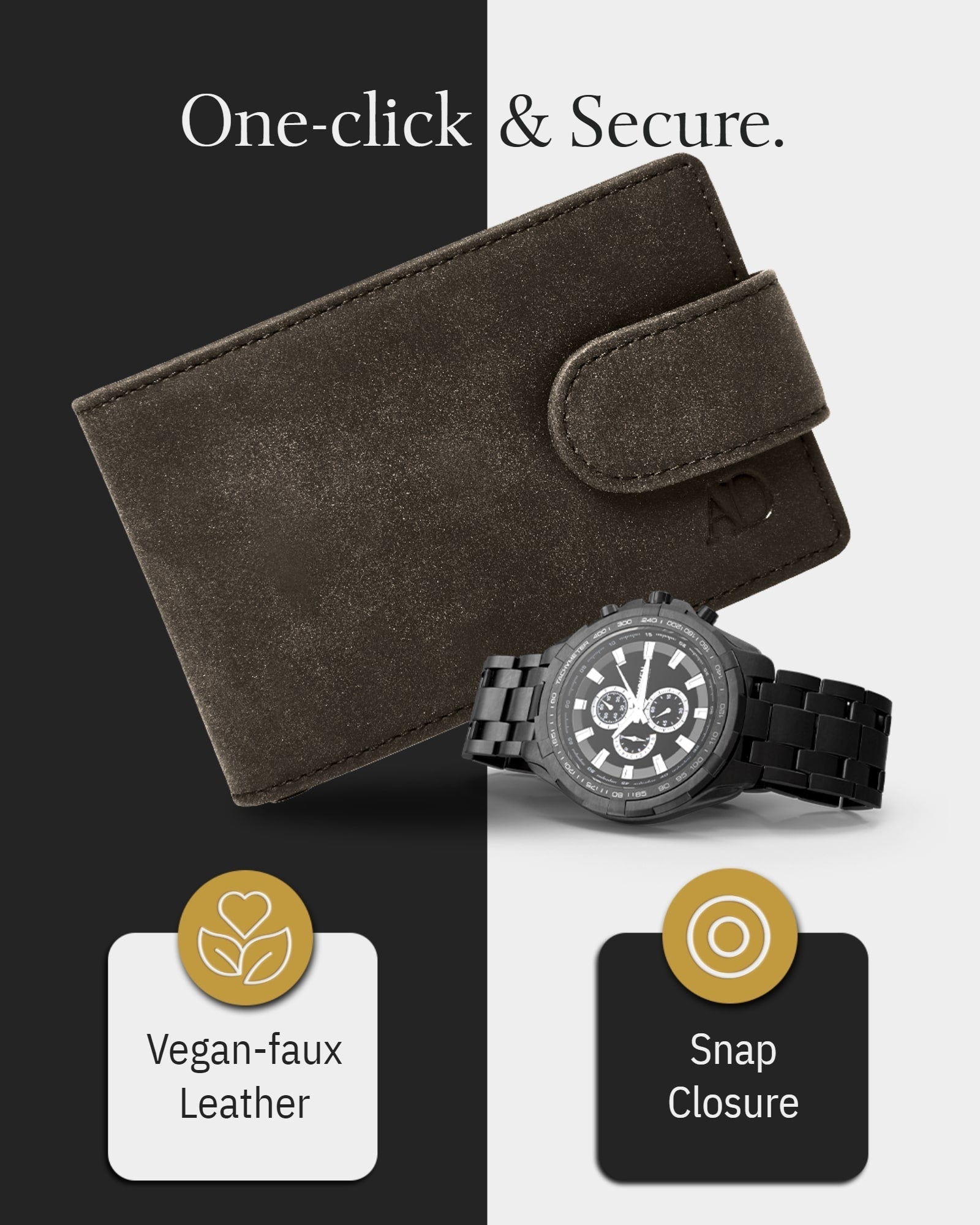 Bifold Wallet With Removable Money Clip Snap Closure - P's One-Stop Shop 