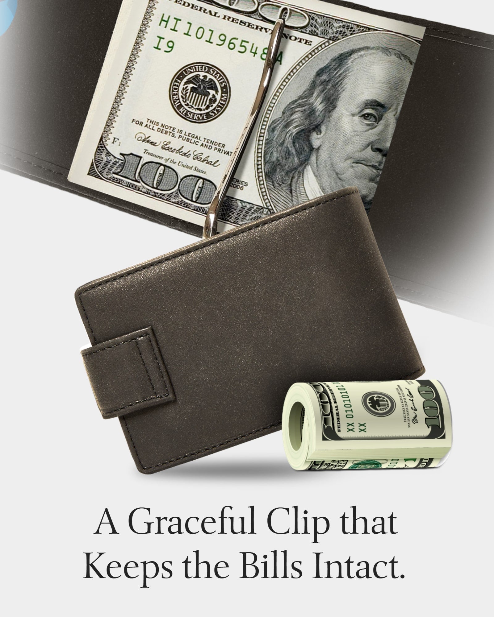 Bifold Wallet With Removable Money Clip Snap Closure - P's One-Stop Shop 