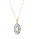 Blue Denim Dreams White Mother of Pearl Golden Pendant Necklace - P's One-Stop Shop 