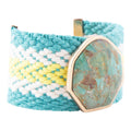 Blue Turquoise Textile Blues Woven Bracelet - P's One-Stop Shop 