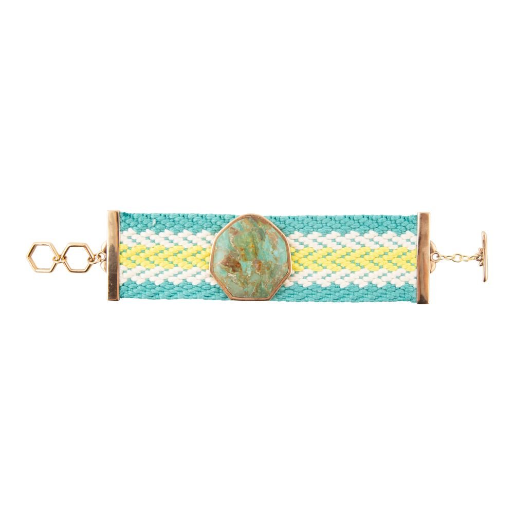 Blue Turquoise Textile Blues Woven Bracelet - P's One-Stop Shop 