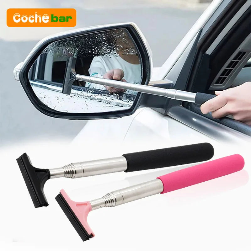 Car Rearview Mirror Wiper Cleaning Tool Auto Glass Mist Cleaner Scraper Car Accessories Handle Telescopic Window Cleaning Brush - P's One-Stop Shop 