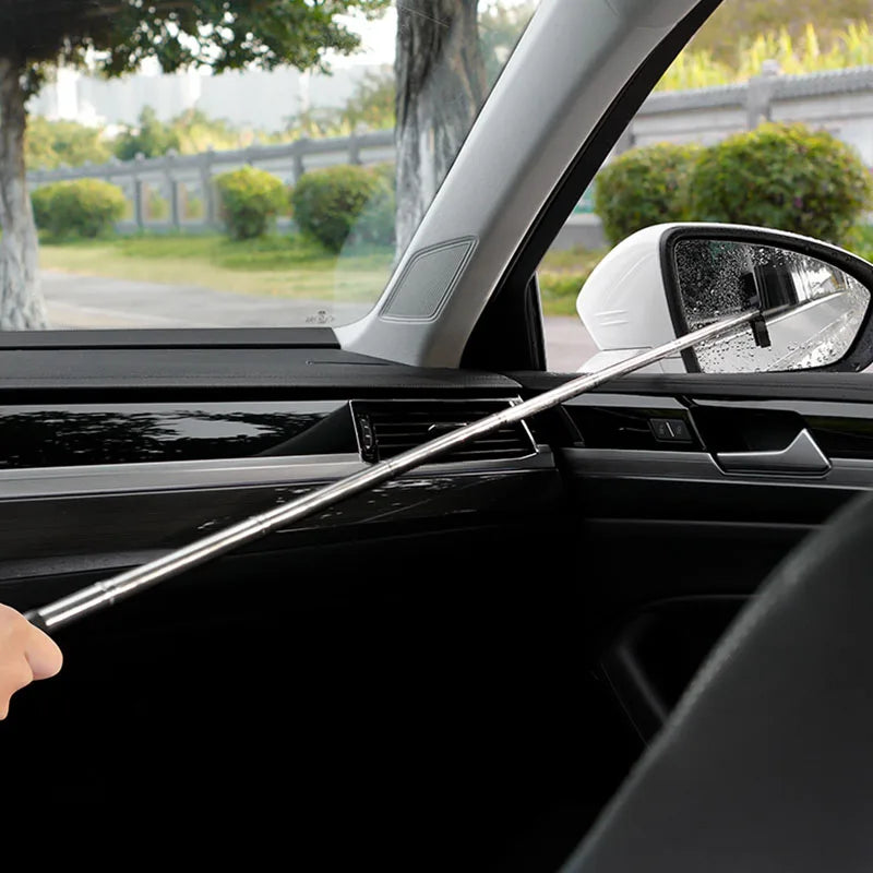 Car Rearview Mirror Wiper Cleaning Tool Auto Glass Mist Cleaner Scraper Car Accessories Handle Telescopic Window Cleaning Brush - P's One-Stop Shop 