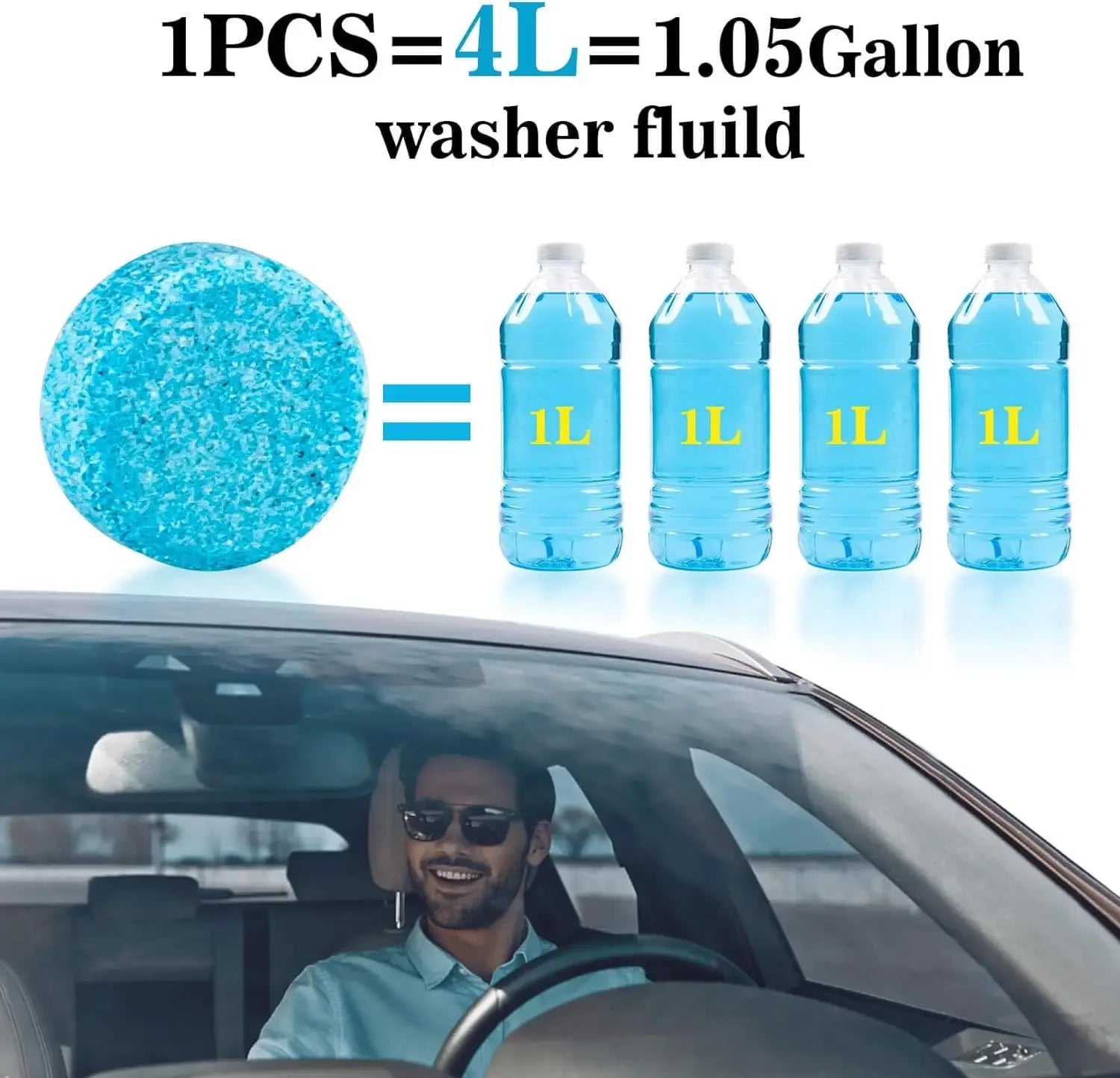 Car Windshield Washer Fluid Concentrated Tablets Solid Effervescent Wiper Tablet for Car Room Kitchen Window Glass Cleaning - P's One-Stop Shop 