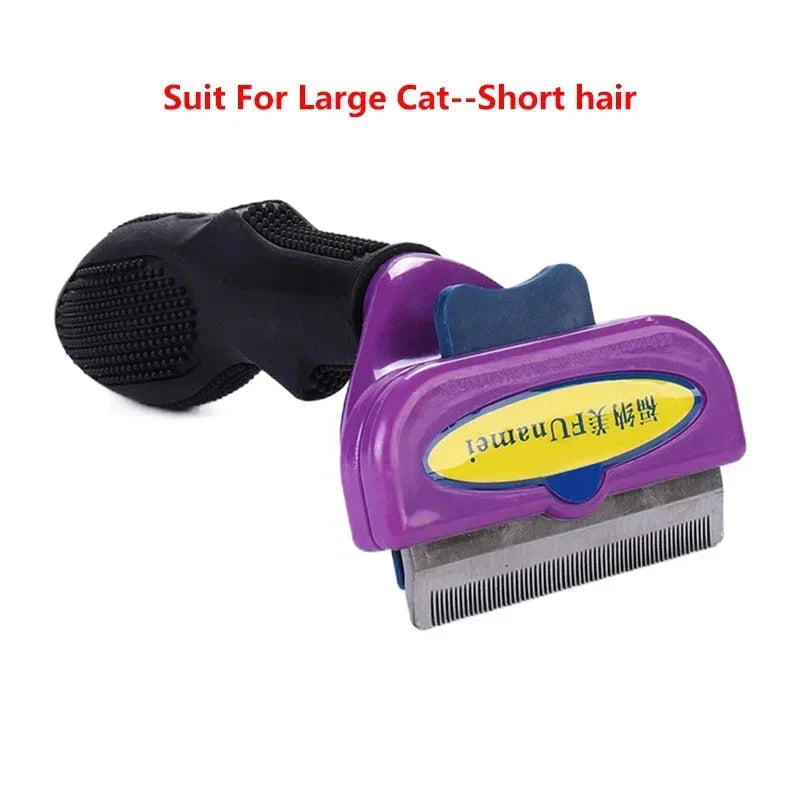 Cat & Dog Hair Removal Comb – Professional Grooming Brush for Shedding Control, Massage & Cleaning | Stainless Steel Deshedding Tool - P's One-Stop Shop 