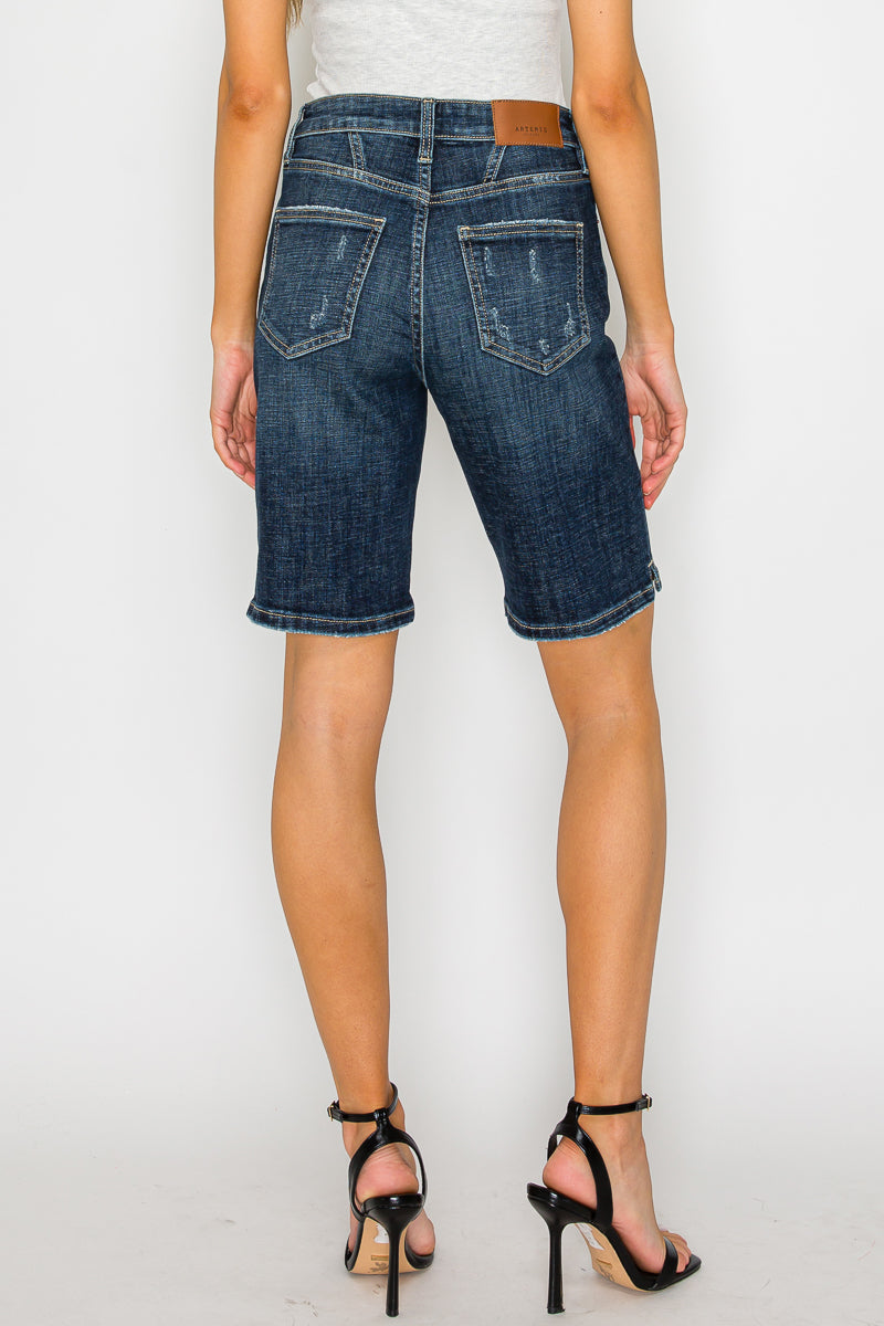 Celeste Dark Wash High Rise Bermuda Jeans - P's One-Stop Shop 