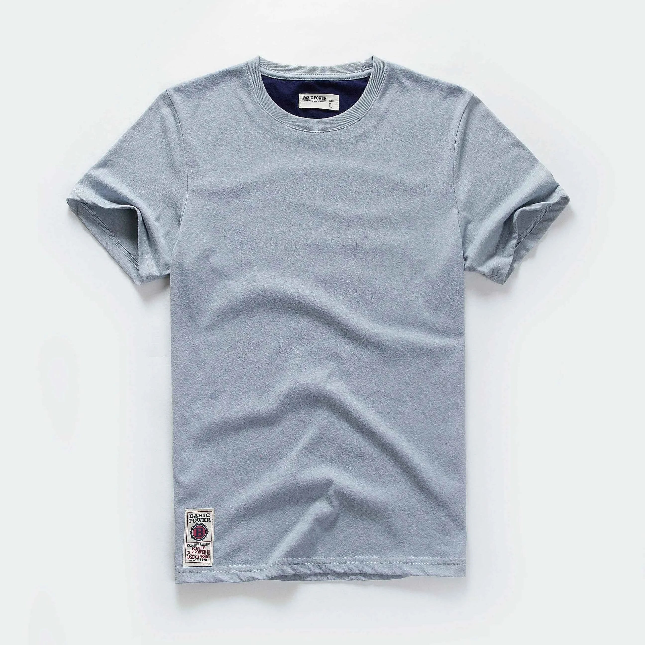 Classic Cotton Men's Solid O-Neck Tee - P's One-Stop Shop 