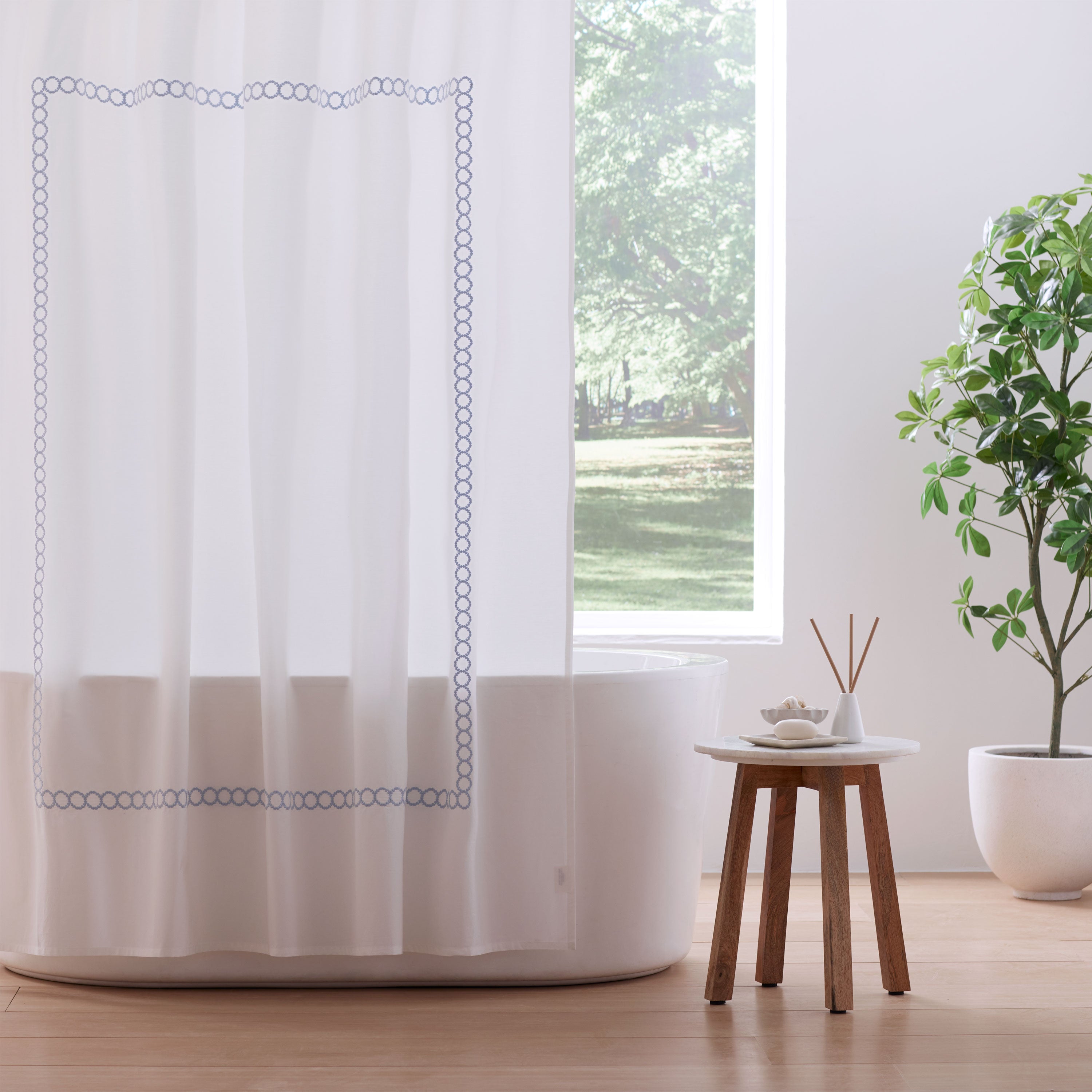 Clean Design Home® Savoy  Cotton Shower Curtain - P's One-Stop Shop 