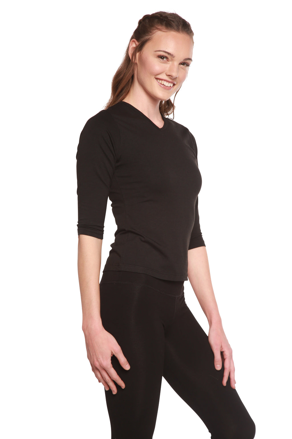 Clearance Women's Bamboo Viscose/Cotton V-Necks 3/4 Sleeve T-Shirt - P's One-Stop Shop 