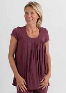 Clearance Women's Bamboo Viscose Pleated Lounge Top Black - P's One-Stop Shop 