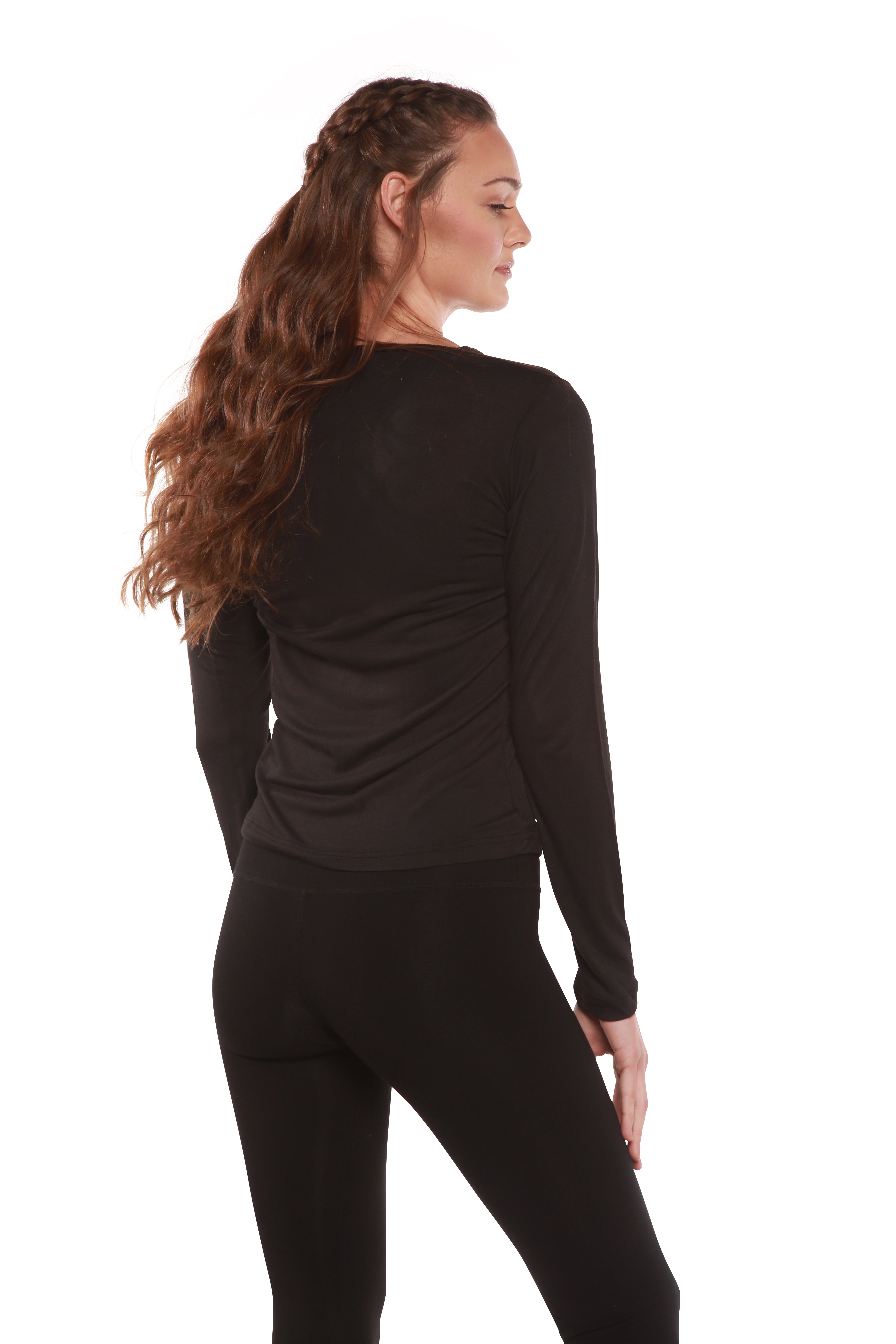 Clearance Women's Scoop Neck 100% Bamboo Viscose Long Sleeve Shirt - P's One-Stop Shop 