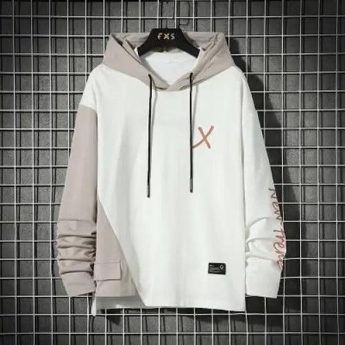 Cool Luxury Spring Autumn Striped Hoodie Sweatshirt Men's Thick Fleece Hip Hop High Streetwear Clothes Unique Design Long Sleeve Hoodies Casual Drawstring Hooded Sweatshirts - P's One-Stop Shop 