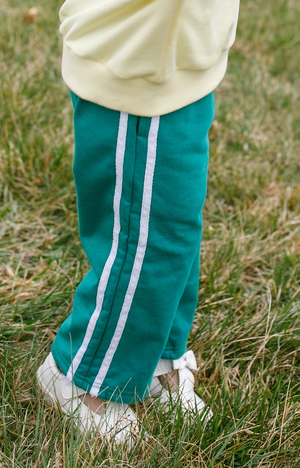 Cotton French Terry Striped Wide Leg Pants - P's One-Stop Shop 