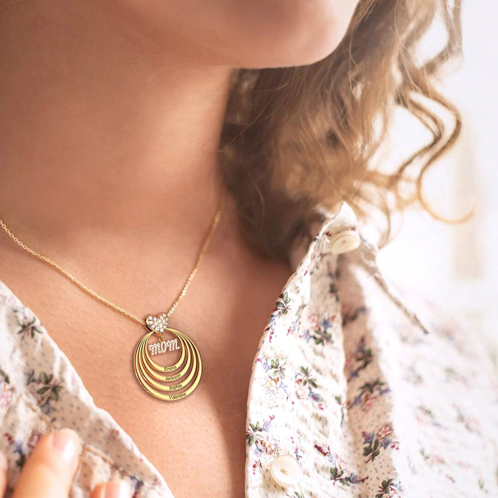 Custom MOM Infinite Love Name Necklace Personalized Kids Names Pendant - P's One-Stop Shop 