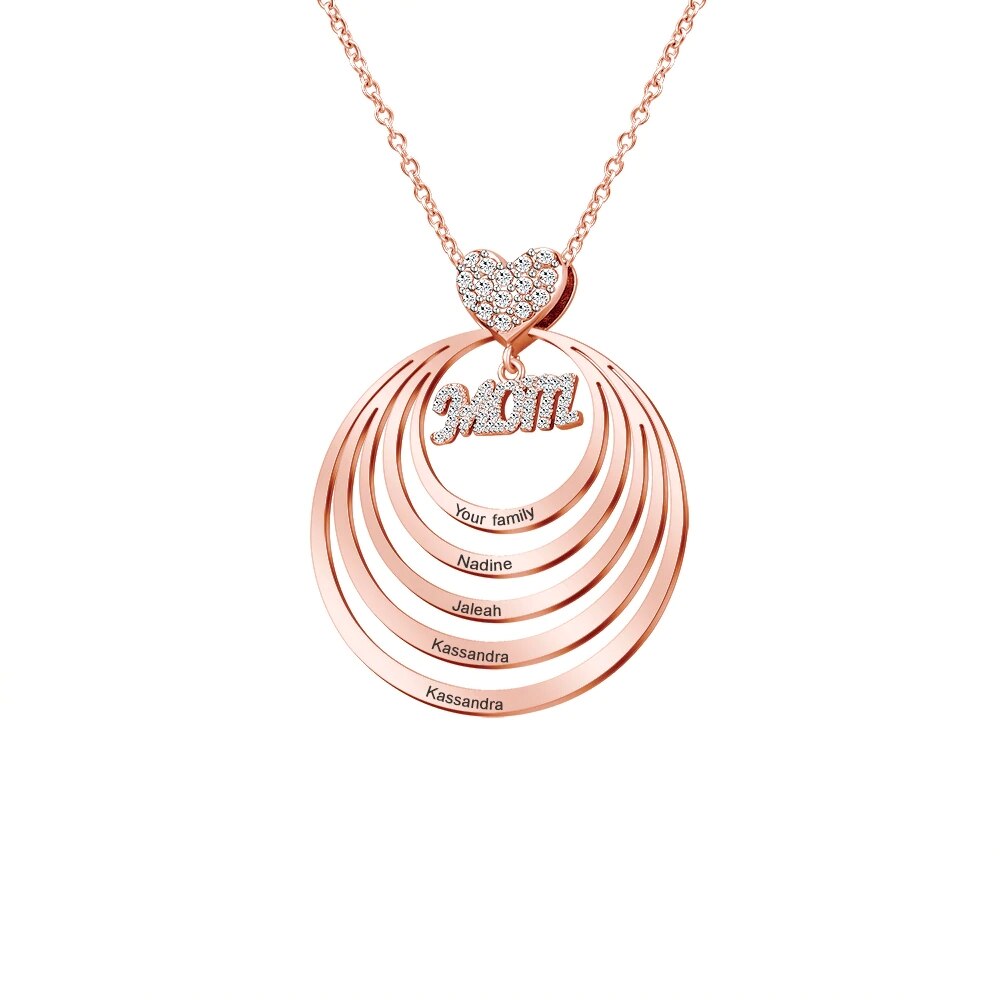 Custom MOM Infinite Love Name Necklace Personalized Kids Names Pendant - P's One-Stop Shop 