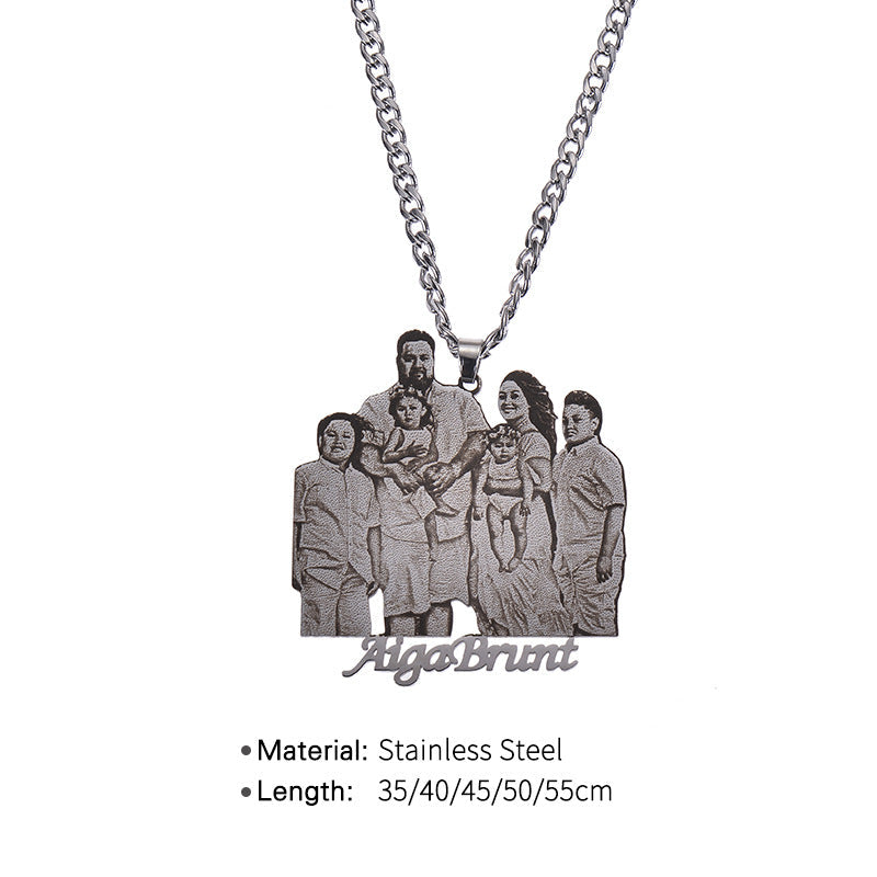 Custom Photo Necklace Custom Picture Nameplate Pendant Necklace for Kids Memory Jewelry - P's One-Stop Shop 