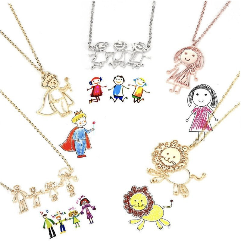 Custom Photo Necklace Custom Picture Nameplate Pendant Necklace for Kids Memory Jewelry - P's One-Stop Shop 