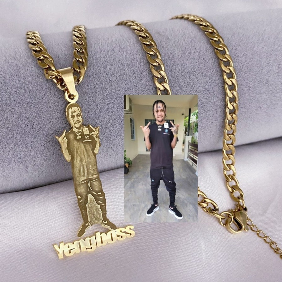 Custom Photo Necklace Custom Picture Nameplate Pendant Necklace for Kids Memory Jewelry - P's One-Stop Shop 