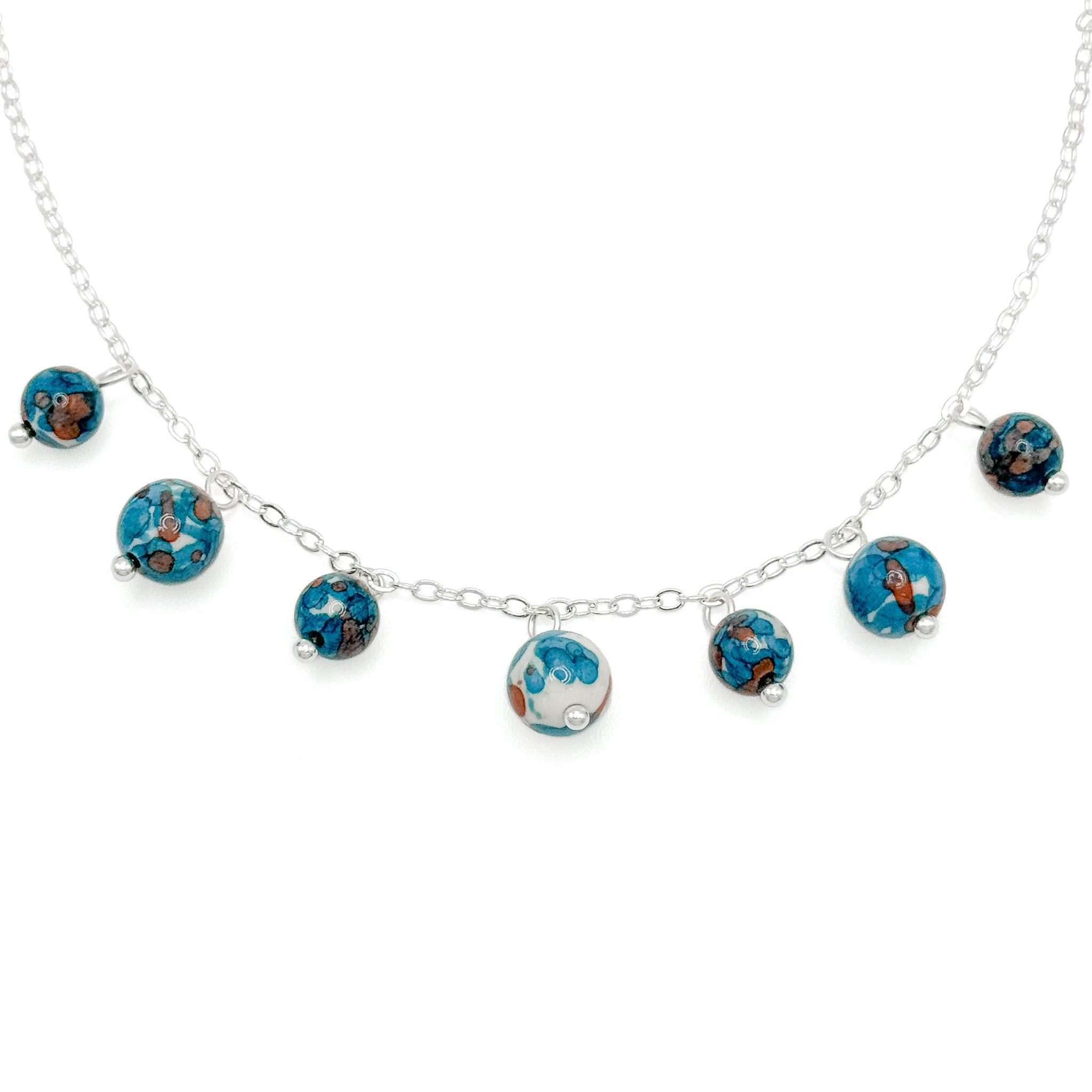 Denim Blue Jasper Necklace with Extender & Lobster Clasp - P's One-Stop Shop 