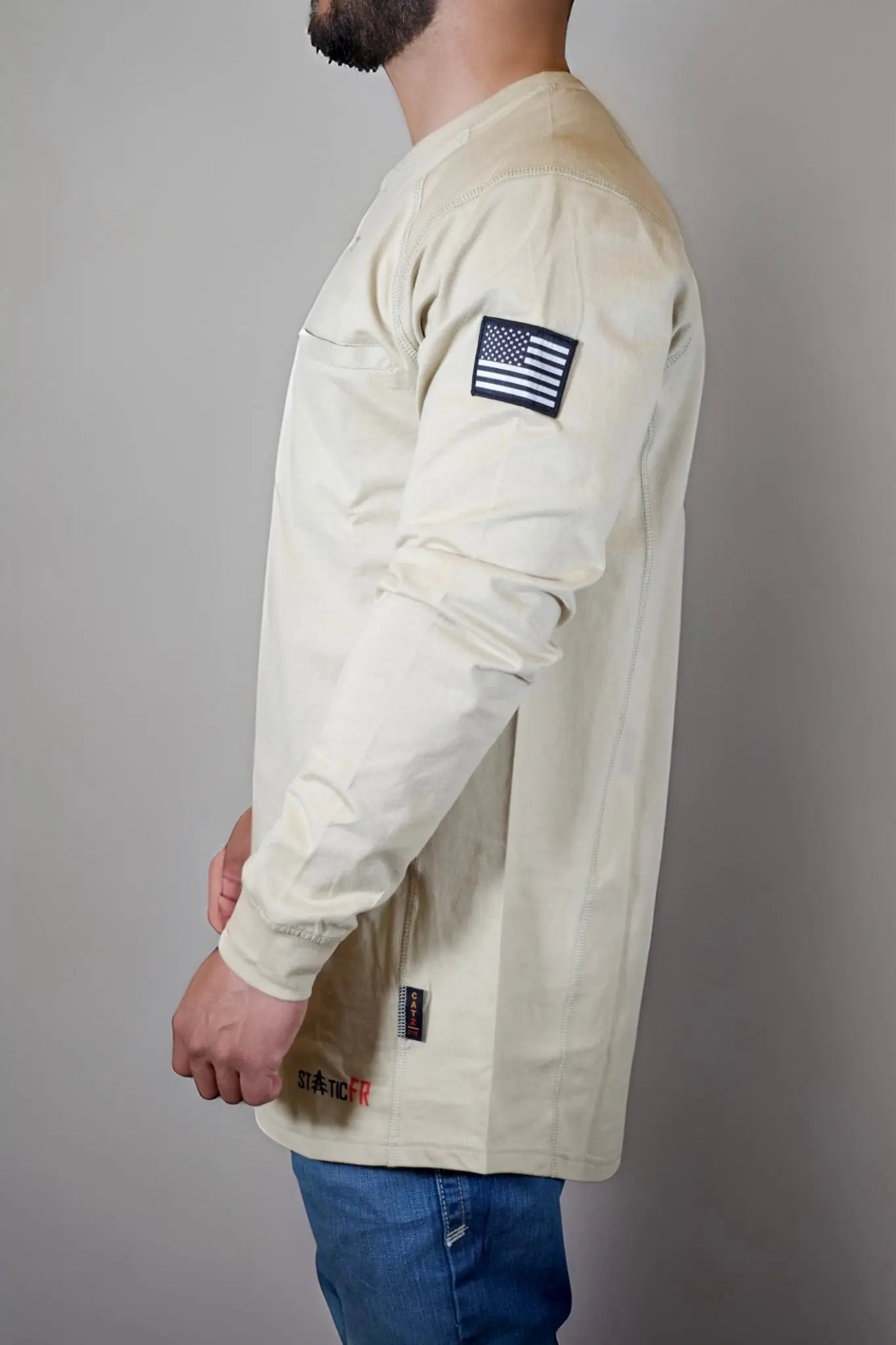FR 3-Button Henley Shirt - Tan - P's One-Stop Shop 