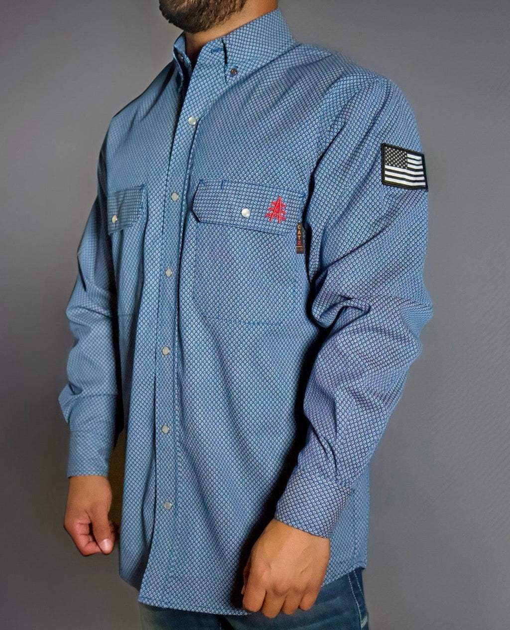 FR Pearl Snap Work Shirt - Conqueror Navy - P's One-Stop Shop 