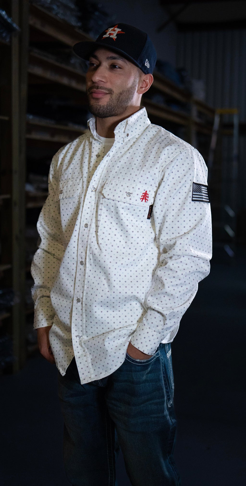 FR Pearl Snap Work Shirt - Phantom White - P's One-Stop Shop 