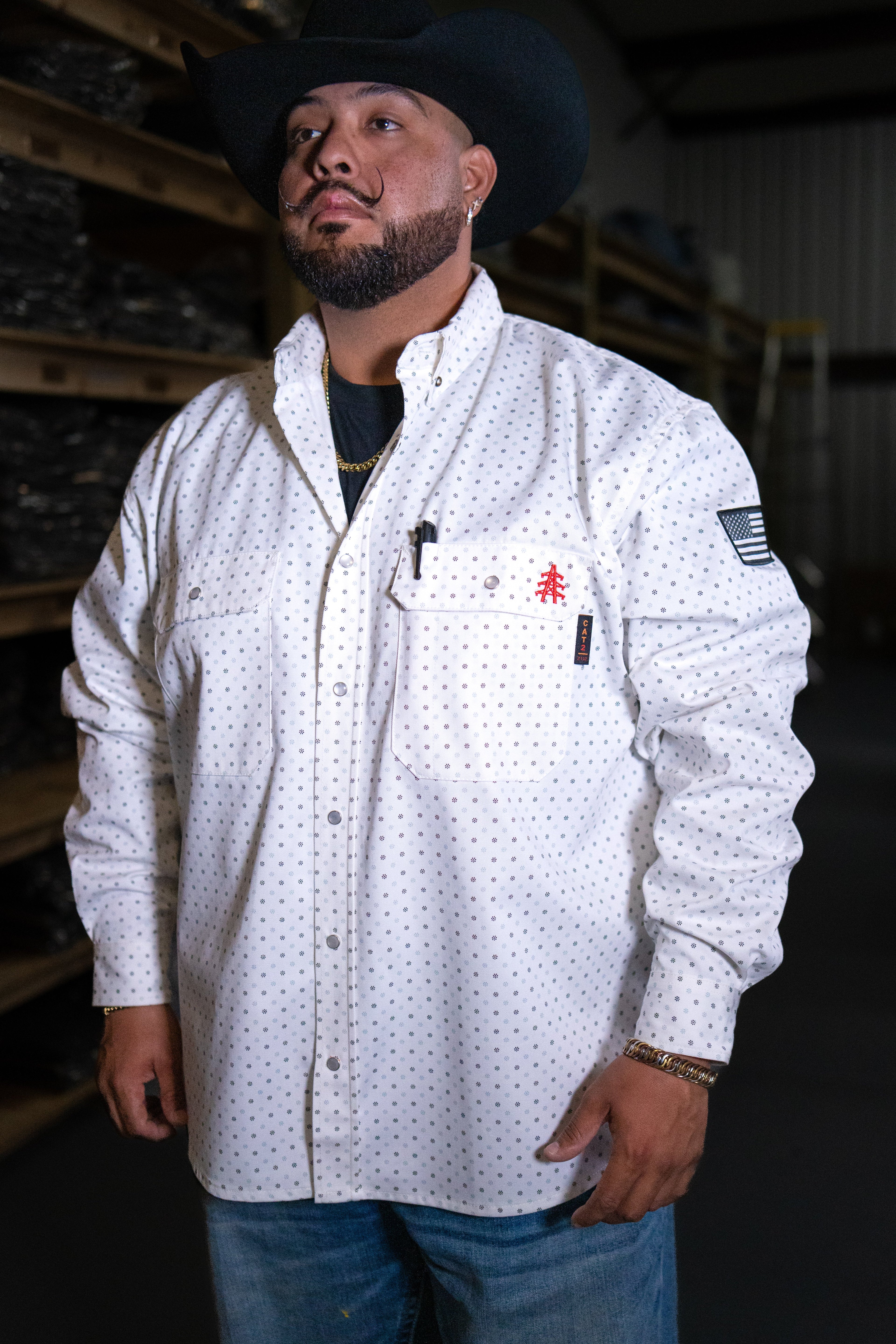 FR Pearl Snap Work Shirt - Phantom White - P's One-Stop Shop 