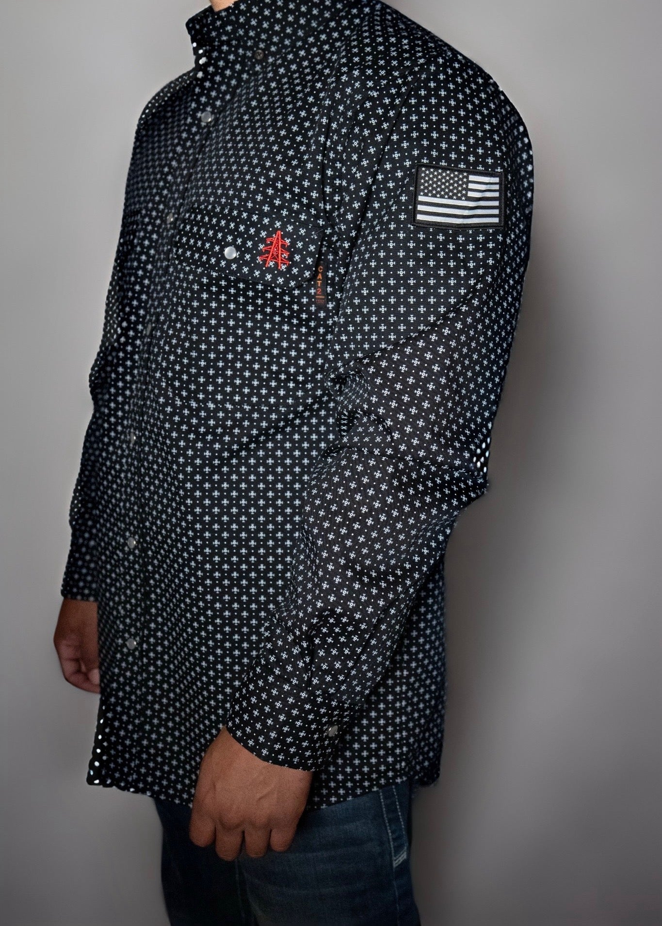 FR Pearl Snap Work Shirt - Reaper Black - P's One-Stop Shop 