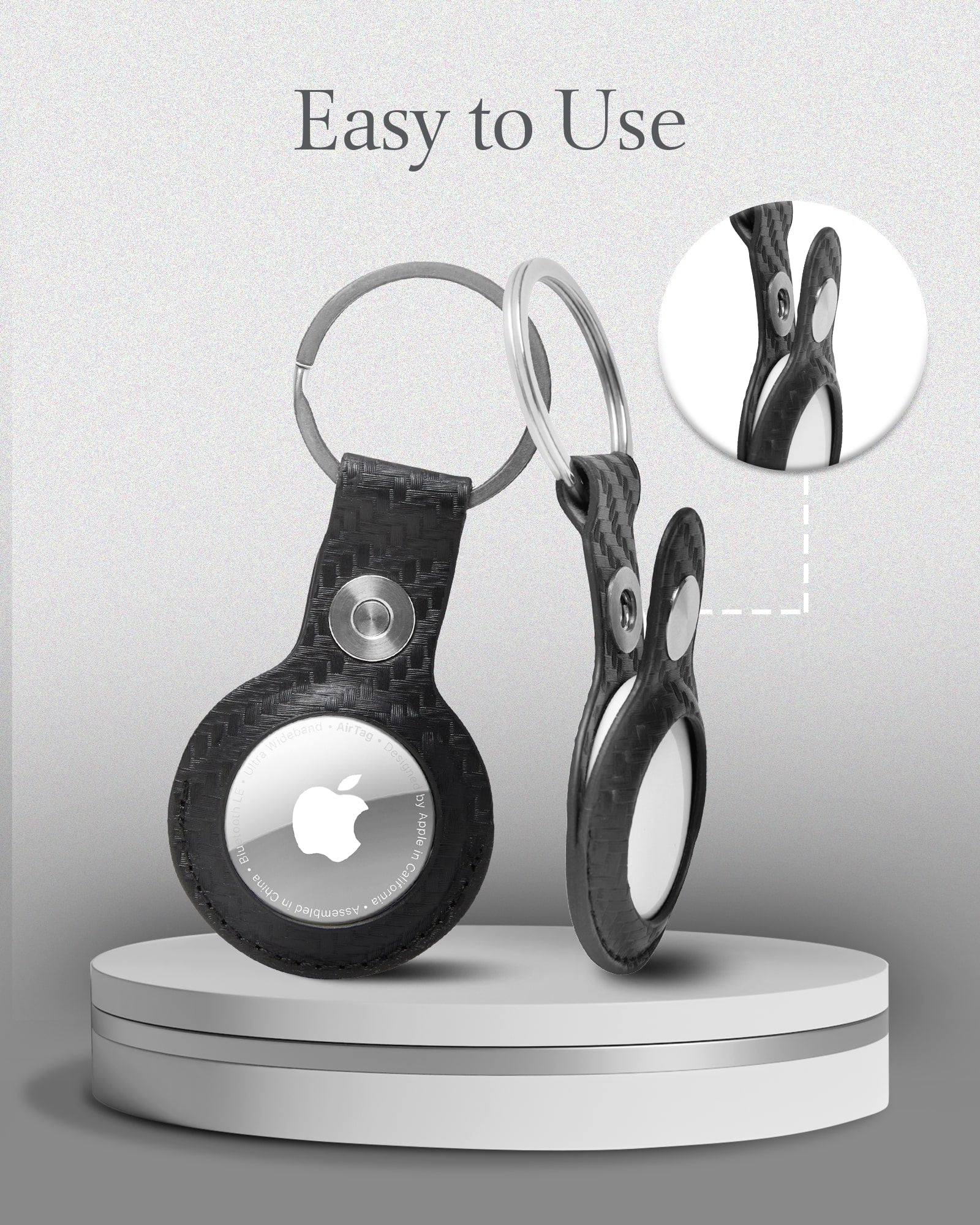 Genuine Leather Air Tag Key Chain - P's One-Stop Shop 