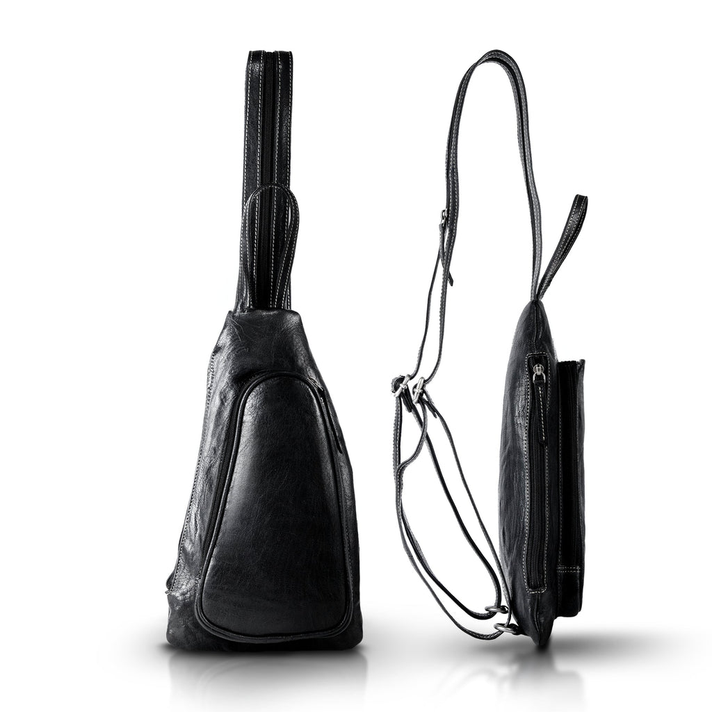 Genuine Leather Bikers Sling Bag - P's One-Stop Shop 