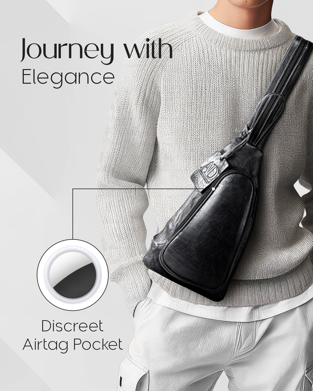 Genuine Leather Bikers Sling Bag - P's One-Stop Shop 