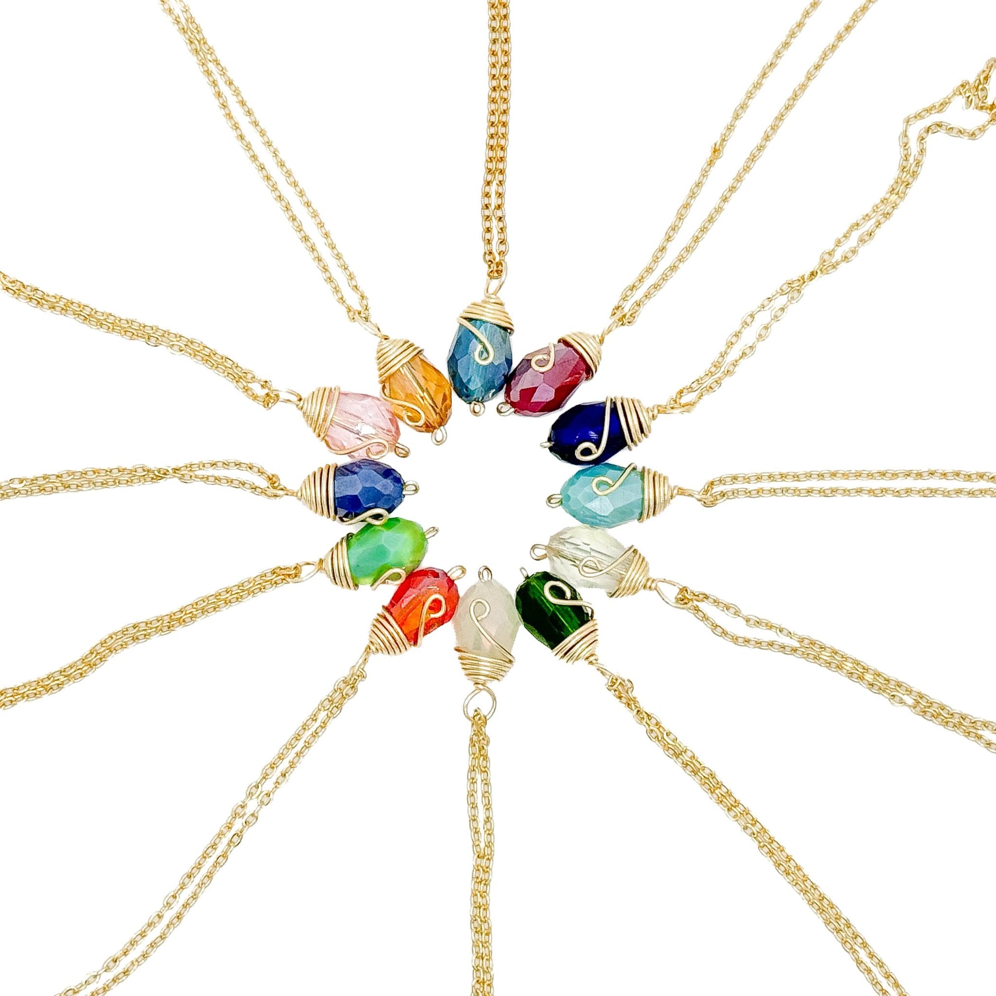 Gold Birthstone necklace - P's One-Stop Shop 