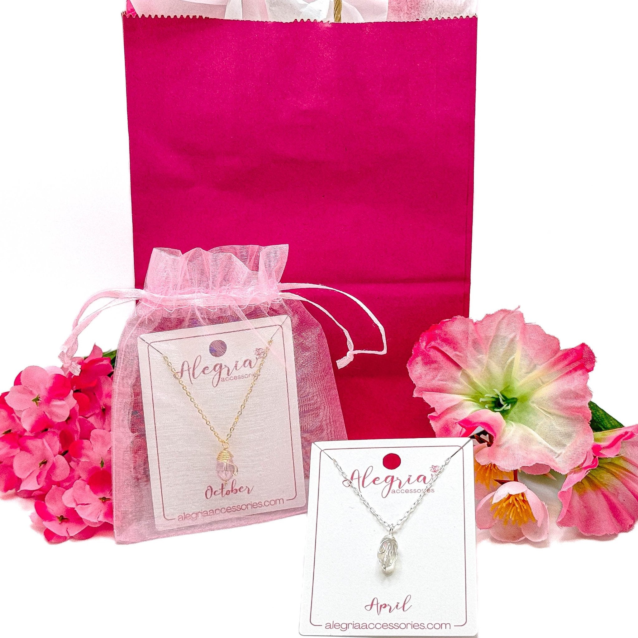 Gold Birthstone necklace - P's One-Stop Shop 