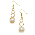 Golden Harmony Freshwater Pearl Drop Earrings - P's One-Stop Shop 