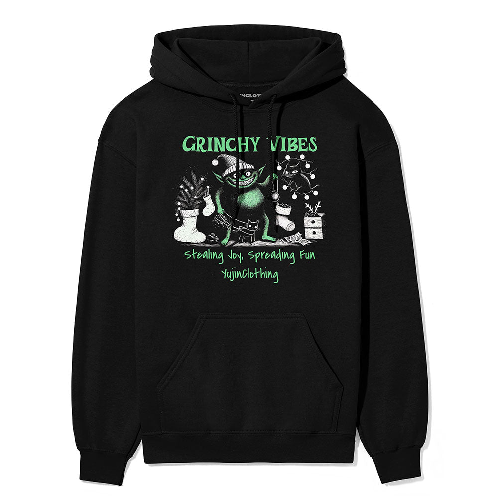 Grinchy Vibes Christmas Hoodie - P's One-Stop Shop 