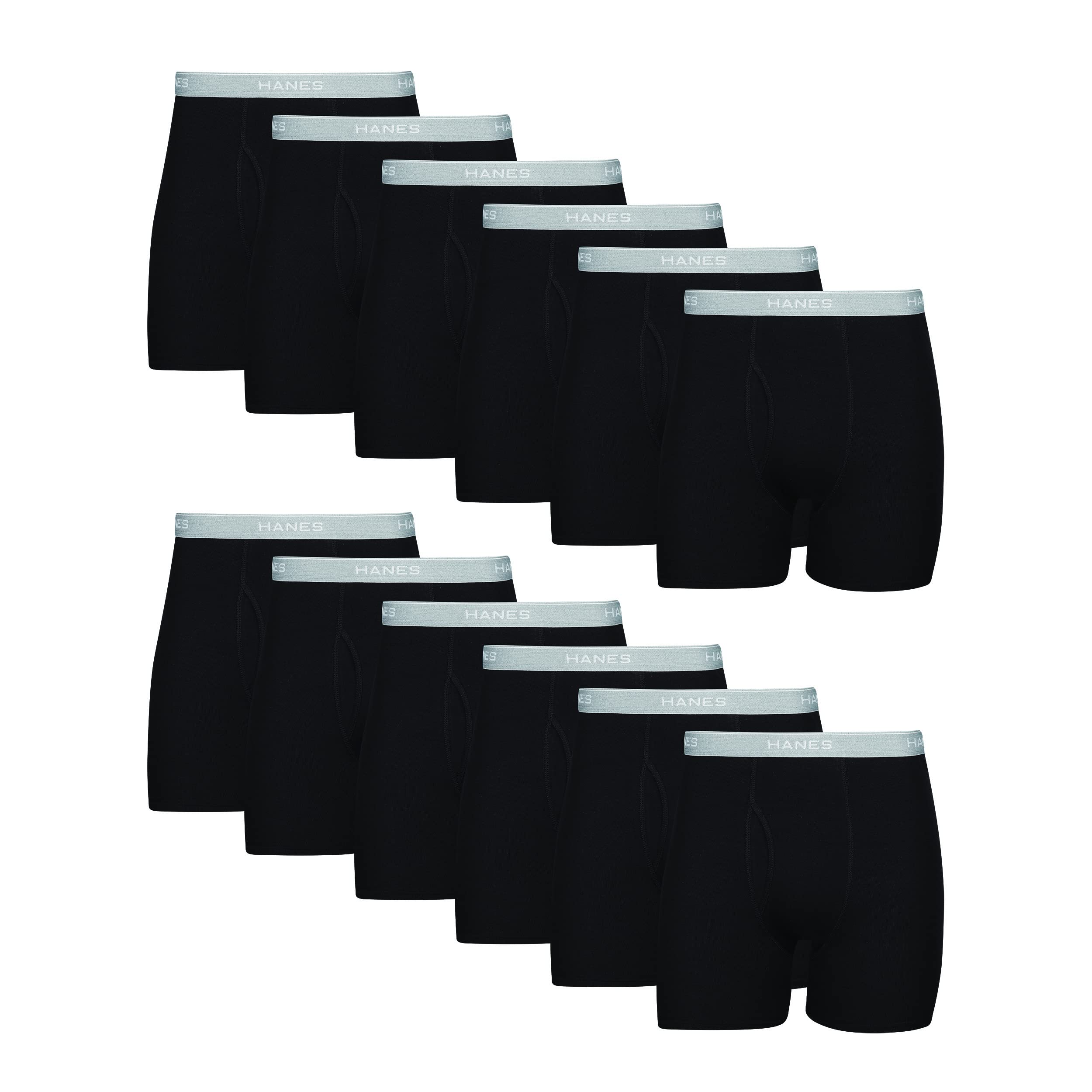 Hanes mens Underwear Boxer Briefs Pack, Cool & Breathable Cotton Moisture-wicking Underwear for Men, No Ride Up - P's One-Stop Shop 