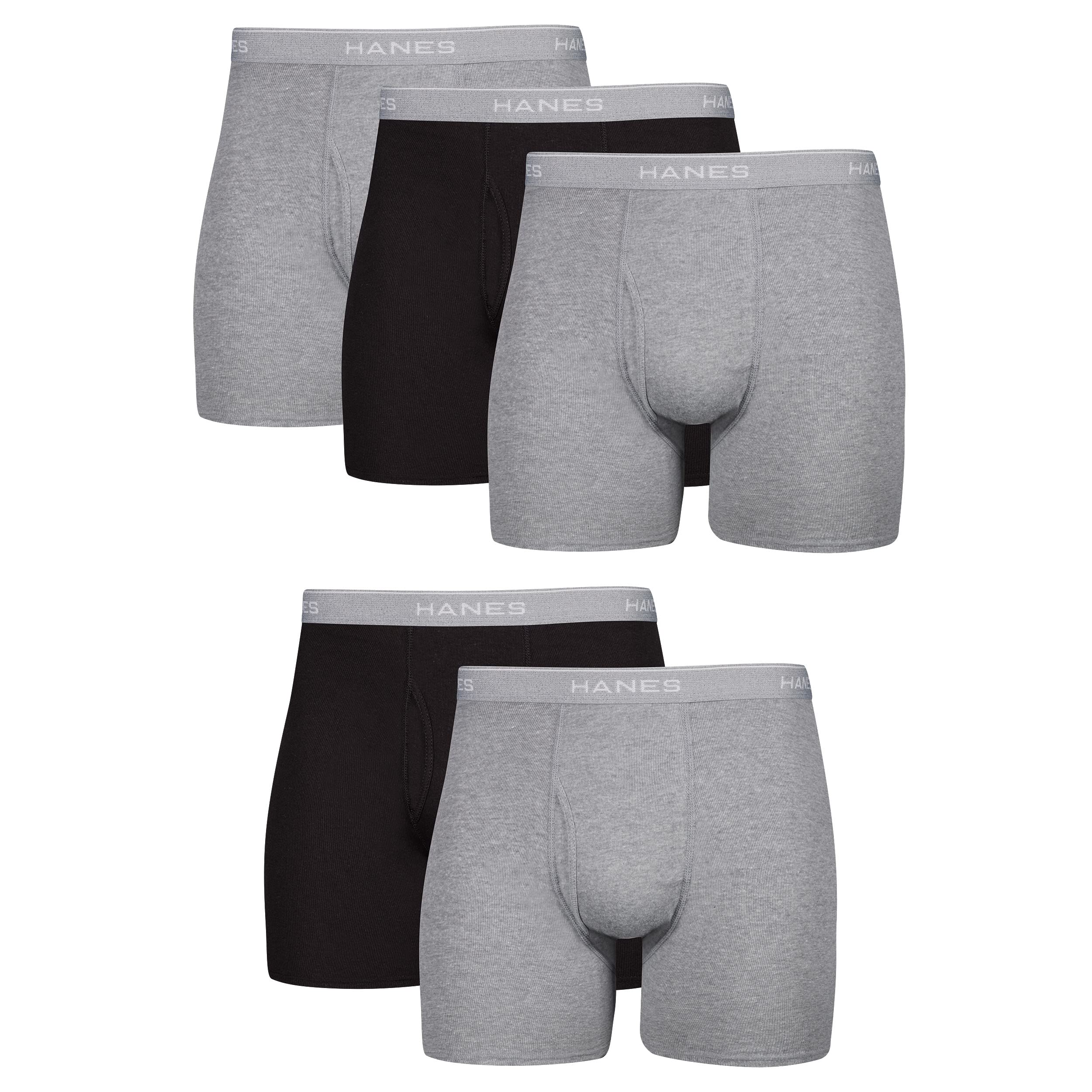 Hanes mens Underwear Boxer Briefs Pack, Cool & Breathable Cotton Moisture-wicking Underwear for Men, No Ride Up - P's One-Stop Shop 