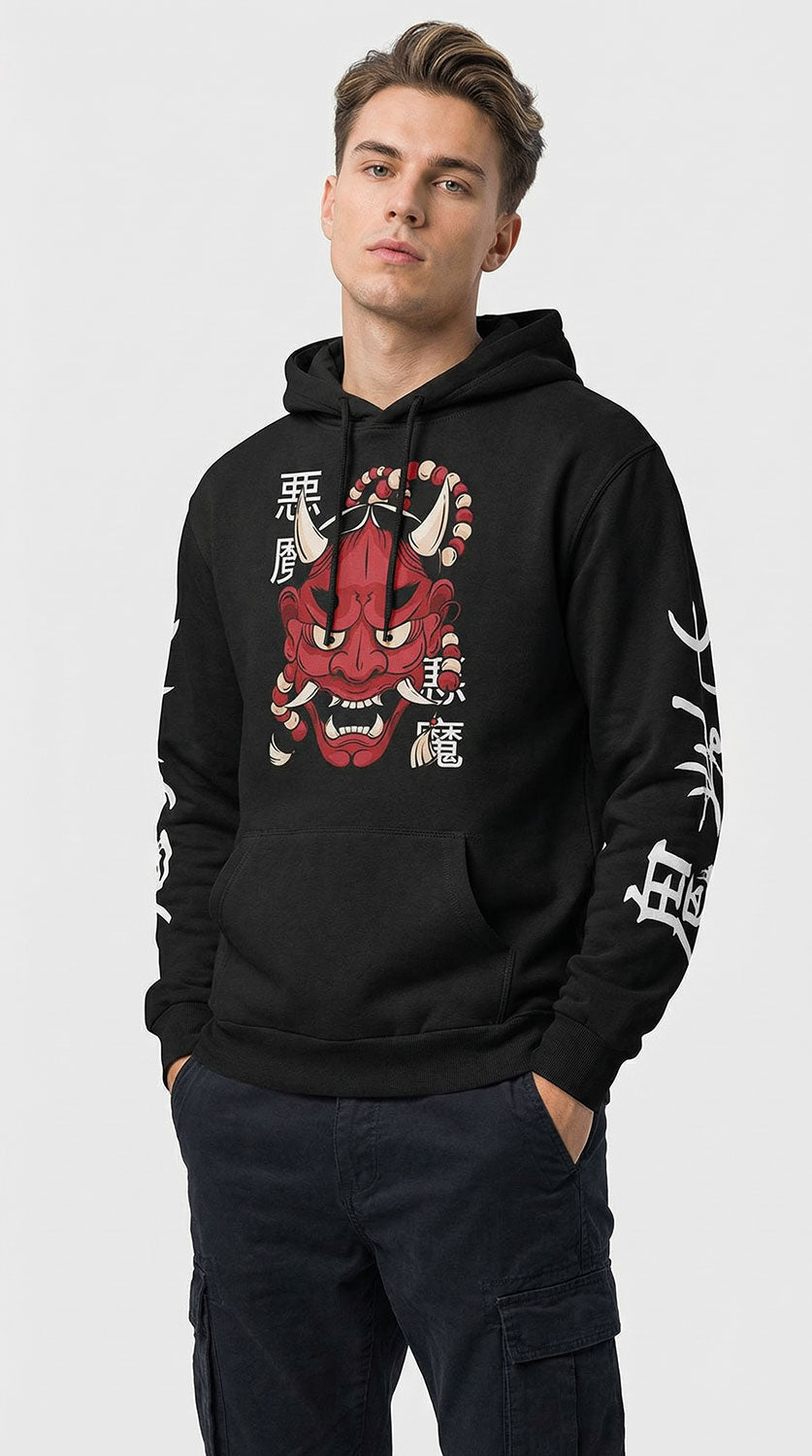Hannya Demon Mask Hoodie - P's One-Stop Shop 